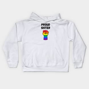 Proud Sister Rainbow Pride T Shirt Design Kids Hoodie